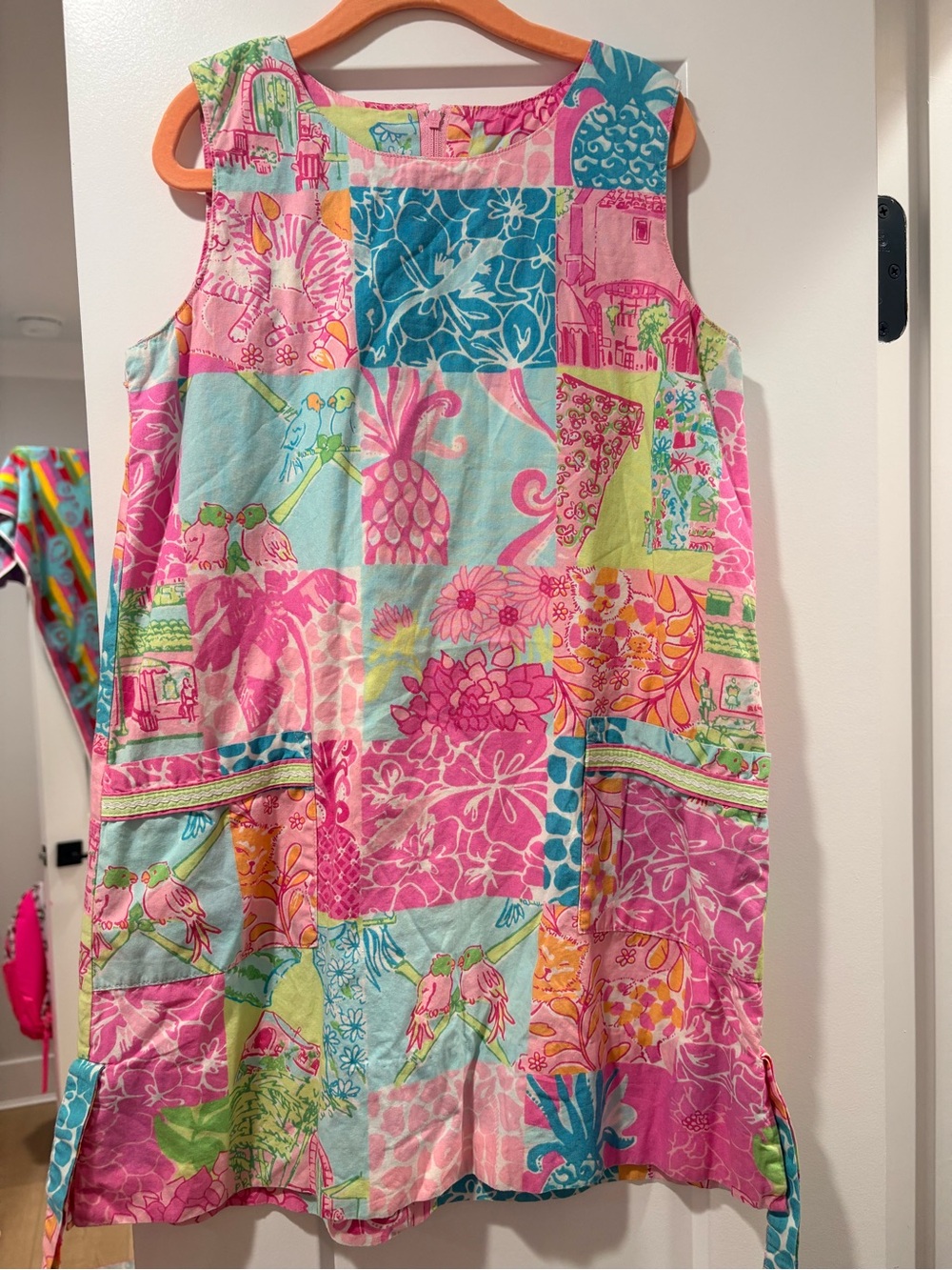 Lilly Pulitzer Patchwork Print Pink Blue Green Girls Sundress